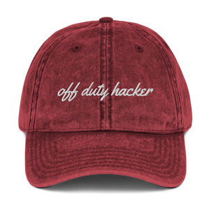 Off Duty Hacker Vintage Cotton Twill Cap